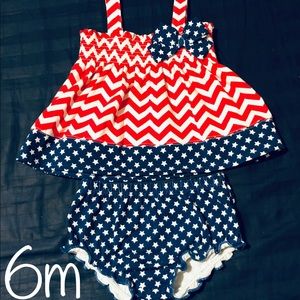 Red White & Blue Baby Girl Outfit